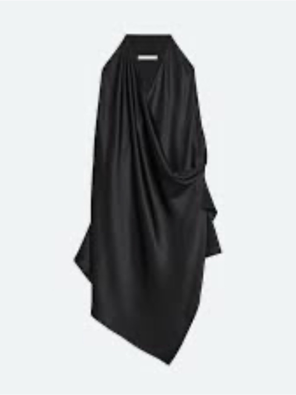 Helmut Lang Black Asymmetrical Draped Halter Dress